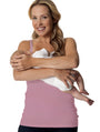 Glamourmom® Nursing Bra Long Top w/Adjustable Chest Band in Rose Mist